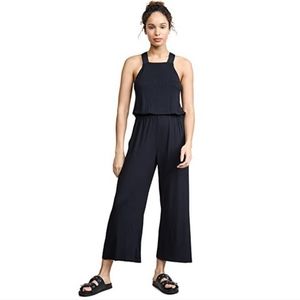 Terez Black Pinhole Athletic Rib Knit Jumpsuit, Sz M